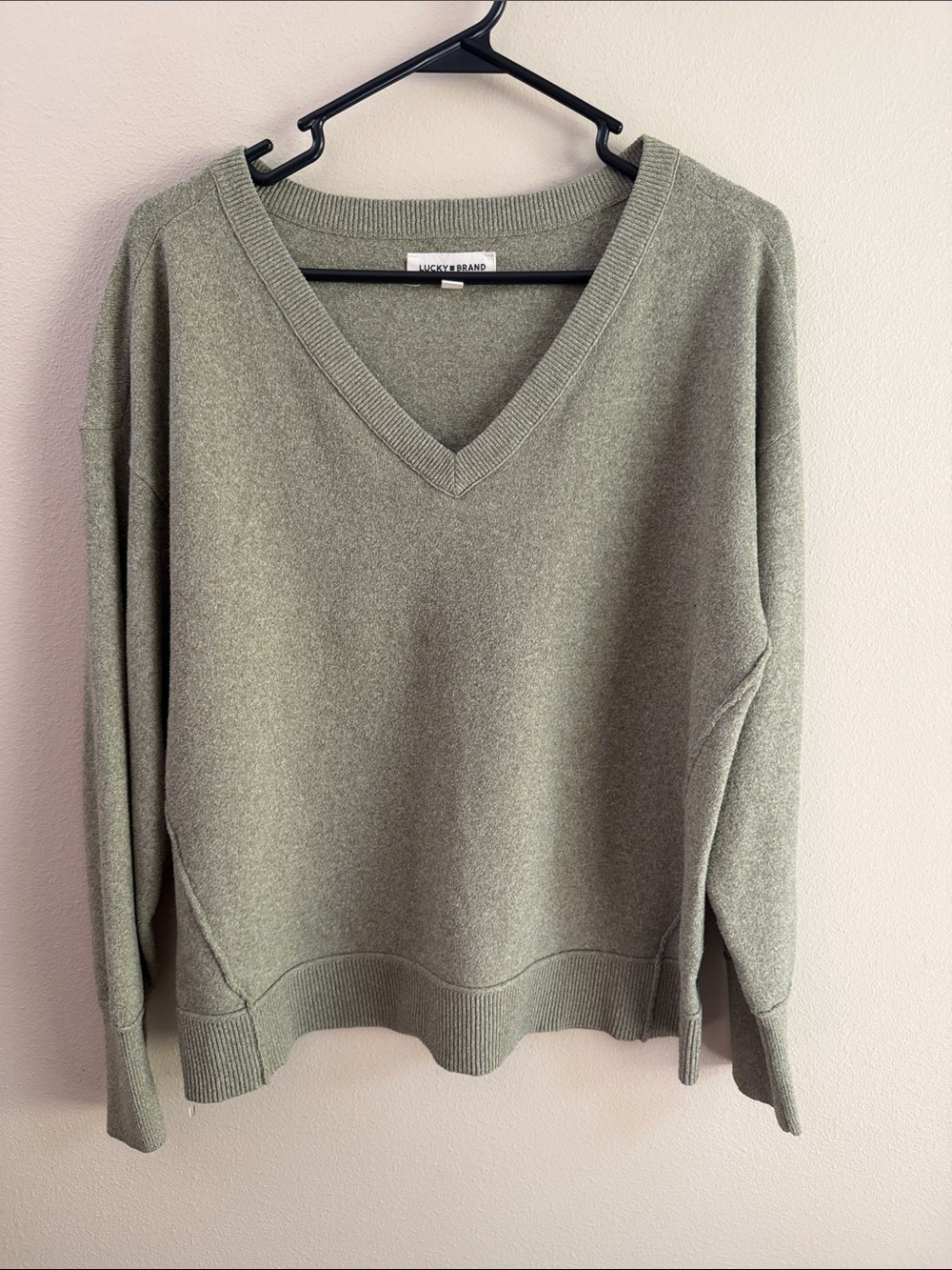 Lucky Brand V-Neck Sweater in Sage Green